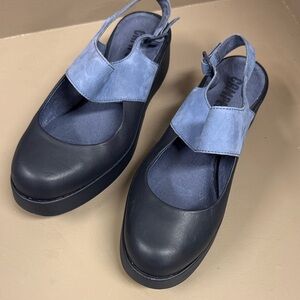 Stylish Camper brand Blue and Black Women's Casual Sling backs